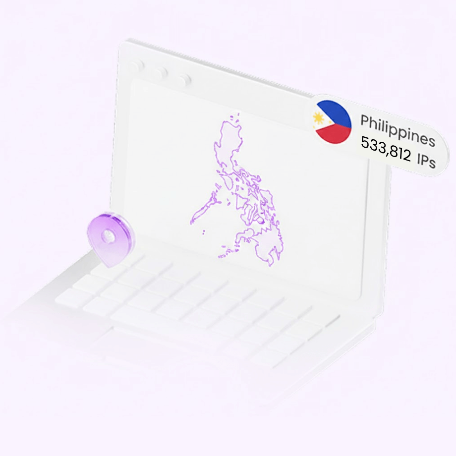 <h1 class="locations-detail-banner__title two-line-overflow" data-v-e4a2d41e=""><span class="color-primary" style="color: #b96ad9;" data-v-e4a2d41e="">Philippines</span> Proxies<br data-v-e4a2d41e="" />533,812 IPs</h1>
<p class="locations-detail-banner__subtitle one-line-overflow" data-v-e4a2d41e="">Access dedicated Philippines IPs for your web data scraping tasks</p>
<p class="locations-detail-banner__subtitle one-line-overflow" data-v-e4a2d41e="">&nbsp;</p>
<div class="locations-detail-banner__highlights" data-v-e4a2d41e="">
<div class="locations-detail-banner__highlight" data-v-e4a2d41e="">
<p class="locations-detail-banner__highlight" data-v-e4a2d41e=""><span data-v-e4a2d41e="">✔️Local Philippine ISP coverage</span></p>
</div>
<div class="locations-detail-banner__highlight" data-v-e4a2d41e="">
<p class="locations-detail-banner__highlight" data-v-e4a2d41e=""><span data-v-e4a2d41e="">✔️Efficient internet access</span></p>
</div>
<div class="locations-detail-banner__highlight" data-v-e4a2d41e="">
<p class="locations-detail-banner__highlight" data-v-e4a2d41e=""><span data-v-e4a2d41e="">✔️High anonymity &amp; stable connections</span></p>
</div>
</div>