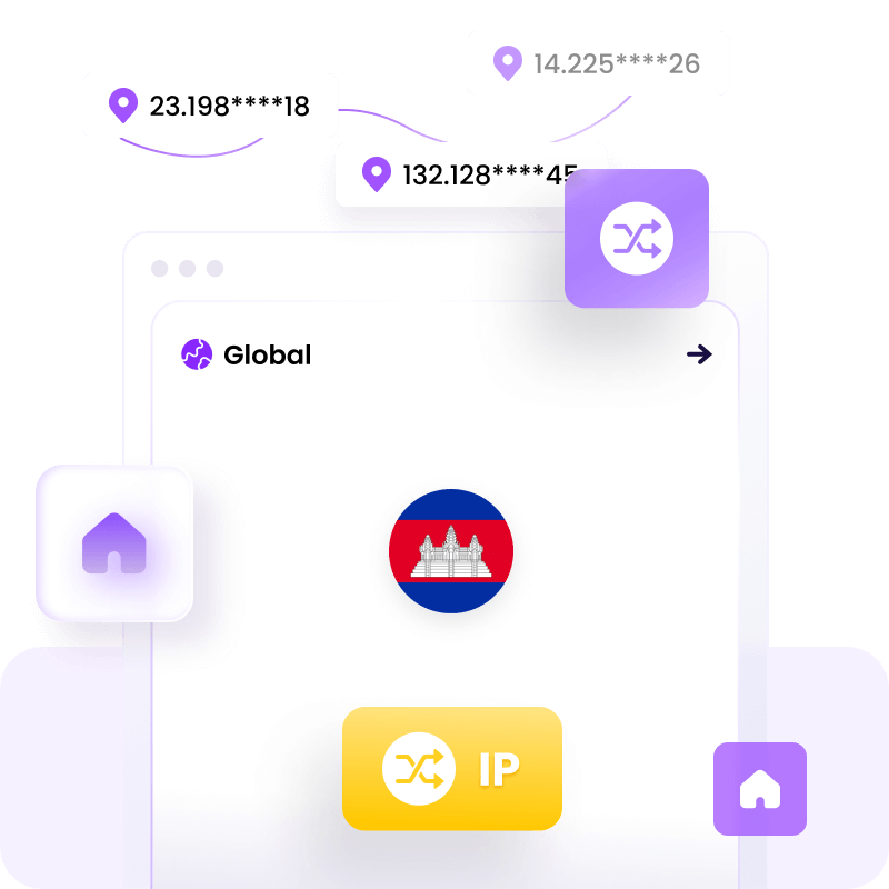 Cambodia Rotating Residential Proxies