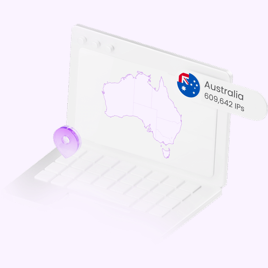 <h1 class="locations-detail-banner__title two-line-overflow" data-v-e4a2d41e=""><span class="color-primary" style="color: #b96ad9;" data-v-e4a2d41e="">Australia</span> Proxies<br data-v-e4a2d41e="" />609,642 IPs</h1>
<p class="locations-detail-banner__subtitle one-line-overflow" data-v-e4a2d41e="">Access dedicated Australia IPs for your web data scraping tasks</p>
<p class="locations-detail-banner__subtitle one-line-overflow" data-v-e4a2d41e="">&nbsp;</p>
<div class="locations-detail-banner__highlights" data-v-e4a2d41e="">
<div class="locations-detail-banner__highlight" data-v-e4a2d41e="">
<p class="locations-detail-banner__highlight" data-v-e4a2d41e=""><span data-v-e4a2d41e="">✔️Residential &amp; ISP IPs</span></p>
</div>
<div class="locations-detail-banner__highlight" data-v-e4a2d41e="">
<p class="locations-detail-banner__highlight" data-v-e4a2d41e=""><span data-v-e4a2d41e="">✔️Stable high-speed connections</span></p>
</div>
<div class="locations-detail-banner__highlight" data-v-e4a2d41e="">
<p class="locations-detail-banner__highlight" data-v-e4a2d41e=""><span data-v-e4a2d41e="">✔️Ideal for long-term use</span></p>
</div>
</div>