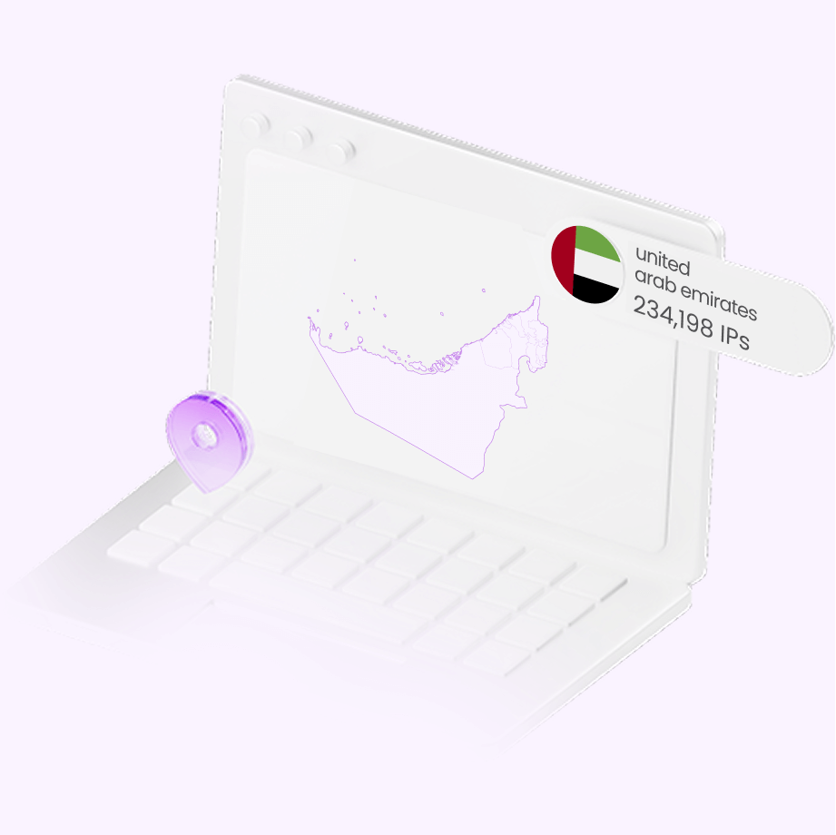 <h1 class="locations-detail-banner__title two-line-overflow" data-v-e4a2d41e=""><span class="color-primary" style="color: #b96ad9;" data-v-e4a2d41e="">UAE</span> Proxies<br data-v-e4a2d41e="" />234,198 IPs</h1>
<p class="locations-detail-banner__subtitle one-line-overflow" data-v-e4a2d41e="">Access dedicated UAE IPs for your web data scraping tasks</p>
<p class="locations-detail-banner__subtitle one-line-overflow" data-v-e4a2d41e="">&nbsp;</p>
<div class="locations-detail-banner__highlights" data-v-e4a2d41e="">
<div class="locations-detail-banner__highlight" data-v-e4a2d41e="">
<p class="locations-detail-banner__highlight" data-v-e4a2d41e=""><span data-v-e4a2d41e="">✔️Middle East local IP coverage</span></p>
</div>
<div class="locations-detail-banner__highlight" data-v-e4a2d41e="">
<p class="locations-detail-banner__highlight" data-v-e4a2d41e=""><span data-v-e4a2d41e="">✔️Stable anonymous access</span></p>
</div>
<div class="locations-detail-banner__highlight" data-v-e4a2d41e="">
<p class="locations-detail-banner__highlight" data-v-e4a2d41e=""><span data-v-e4a2d41e="">✔️Ideal for regional use cases</span></p>
</div>
</div>