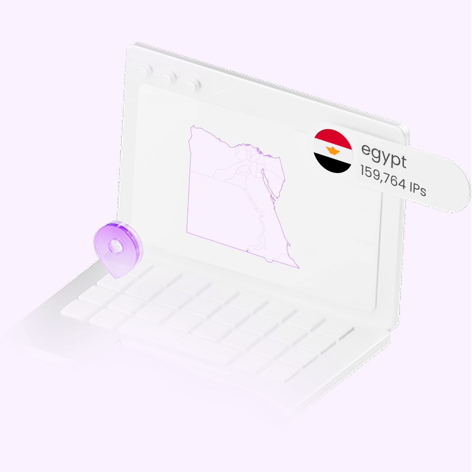 <h1 class="locations-detail-banner__title two-line-overflow" data-v-e4a2d41e=""><span class="color-primary" style="color: #b96ad9;" data-v-e4a2d41e="">Egypt</span> Proxies<br data-v-e4a2d41e="" />159,764 IPs</h1>
<p class="locations-detail-banner__subtitle one-line-overflow" data-v-e4a2d41e="">Access dedicated Egypt IPs for your web data scraping tasks</p>
<p class="locations-detail-banner__subtitle one-line-overflow" data-v-e4a2d41e="">&nbsp;</p>
<div class="locations-detail-banner__highlights" data-v-e4a2d41e="">
<div class="locations-detail-banner__highlight" data-v-e4a2d41e="">
<p class="locations-detail-banner__highlight" data-v-e4a2d41e=""><span data-v-e4a2d41e="">✔️North Africa local IPs</span></p>
</div>
<div class="locations-detail-banner__highlight" data-v-e4a2d41e="">
<p class="locations-detail-banner__highlight" data-v-e4a2d41e=""><span data-v-e4a2d41e="">✔️High connection success rate</span></p>
</div>
<div class="locations-detail-banner__highlight" data-v-e4a2d41e="">
<p class="locations-detail-banner__highlight" data-v-e4a2d41e=""><span data-v-e4a2d41e="">✔️Easy deployment</span></p>
</div>
</div>