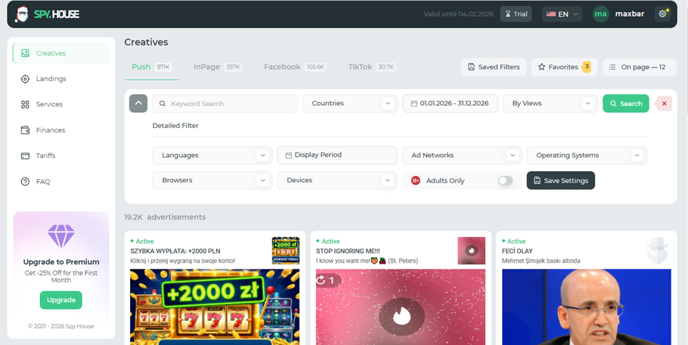 spy house creative search