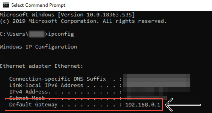 Windows Default Gateway