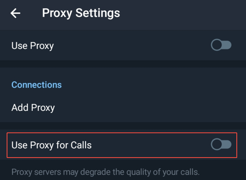 Use Proxy for Calls Telegram