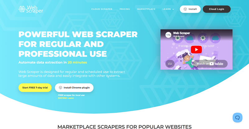 webscraper website