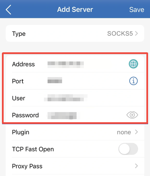 Shadowrocket Server Details