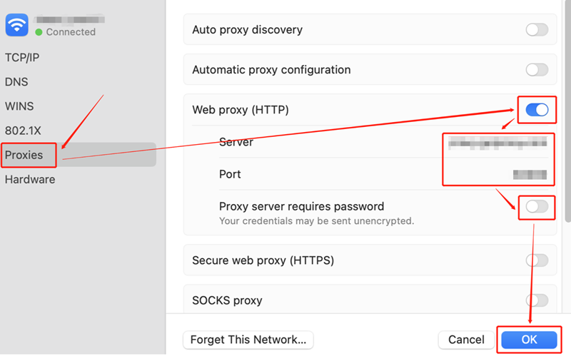 Mac Proxy Settings