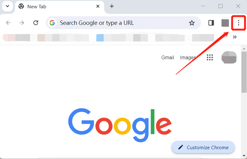 Google Chrome three-dot icon