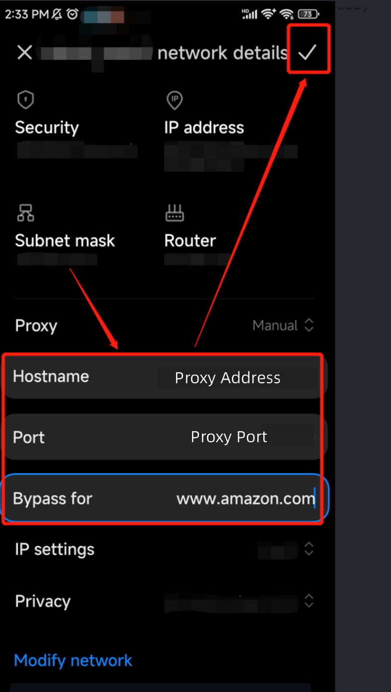 Android Proxy Details