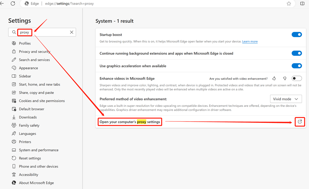Open your computer's proxy settings