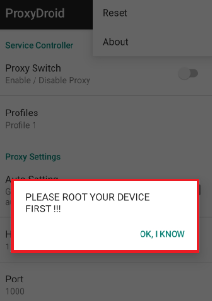 ProxyDroid Root权限