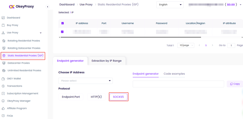 OkeyProxy Socks5 ISP Proxy
