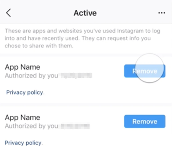 Remove Instagram Third-Party App